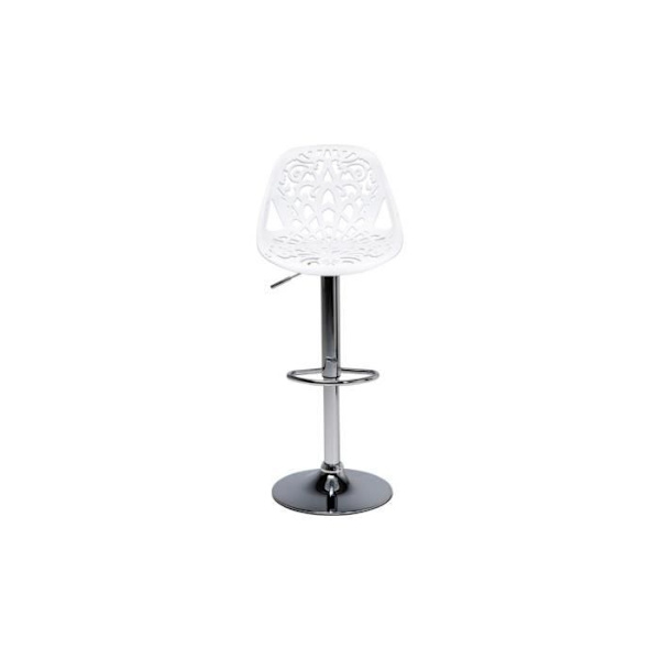 Barstol - KARE - Vit prydnad - Justerbar sits - Arbetad design Vit