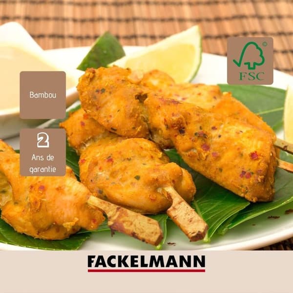 Lot med 50 spett i trä 25 cm Fackelmann Basic Trä