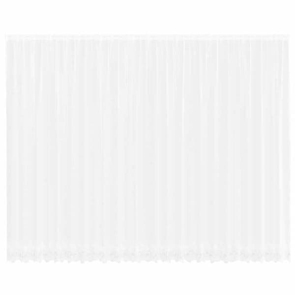 Blommönstrad spetsgardin - vidaXL - Vit - Polyester - 260x600 cm - Ljusfilterande - Integritetspaneler Vit