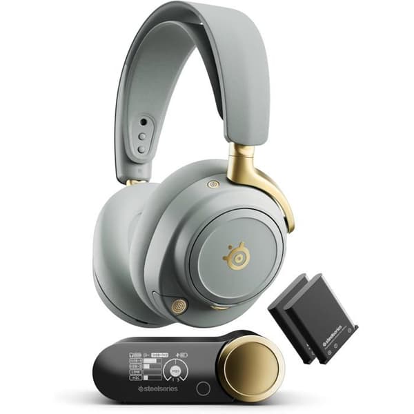 Gaming Headset - STEELSERIES - Arctis Nova Elite - Trådlös - 96 kHz/24 Bits - Sage & Gold