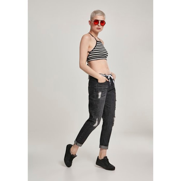 Crop top kvinna - Urban Classic - Triangel - Svart - Tight - Sportig svart grå M