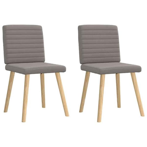 vidaXL Matstolar set om 2 taupe tyg 4101180