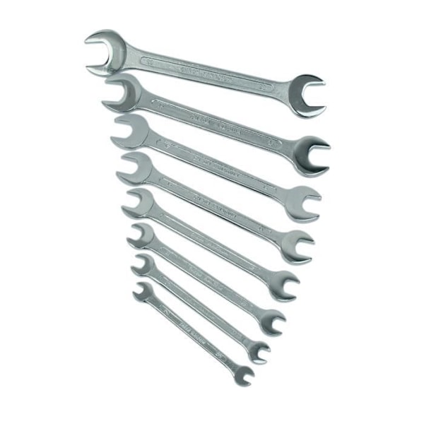 Set med 8 st skiftnycklar - MANNESMANN - M110-08DIN - Krom-vanadin - Krom och polerad finish