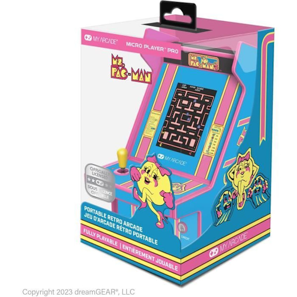 Micro Player PRO-konsol - Ms. Pac-Man - Arcade - Atari - 7 cm högupplöst skärm Multifärg