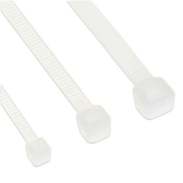 InLine® buntband, längd 250 mm, bredd 3,6 mm, natur, 100 stycken