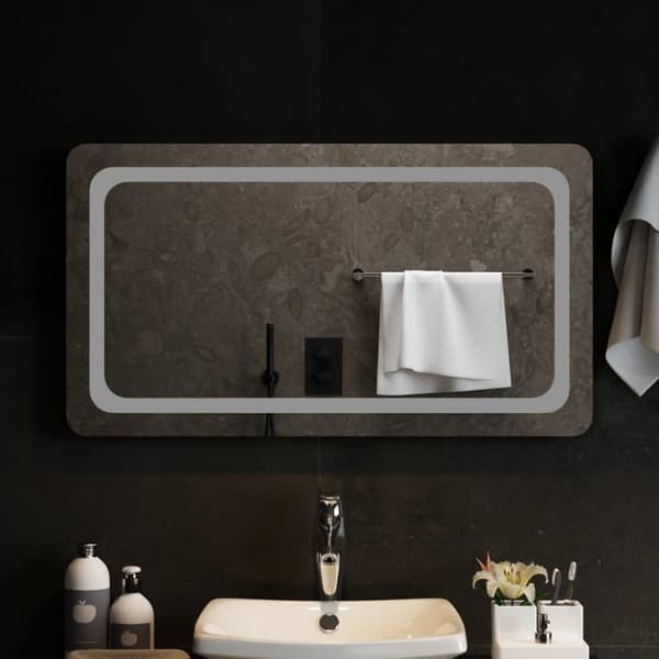 vidaXL LED-badrumsspegel 90x50 cm 151789