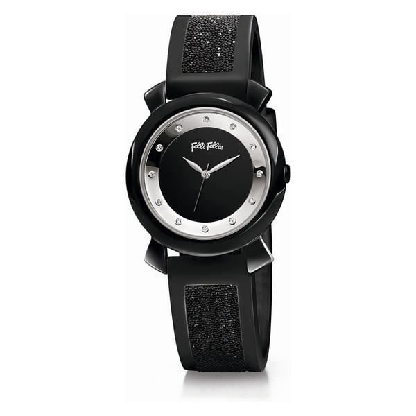 Damklocka - Folli Follie - WF15T013ZSK - Quartz - Svart - Ø 28 mm Svart