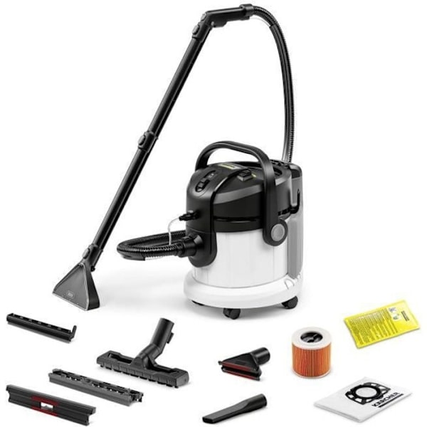 Karcher SE 4 schampo - dammsugare med injektor - textilavskiljare - dubbel tank - ersätter SE4001 Svart, Grå, Vit