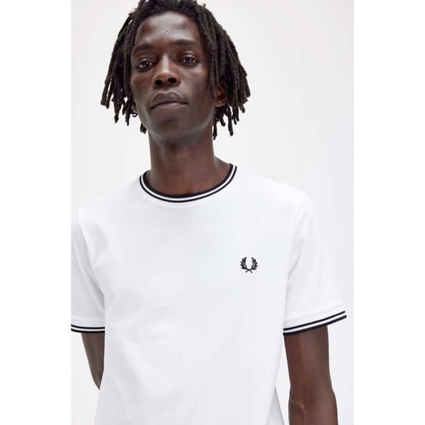 Fredperry Fp Twin Tipped T-shirt Vit jag