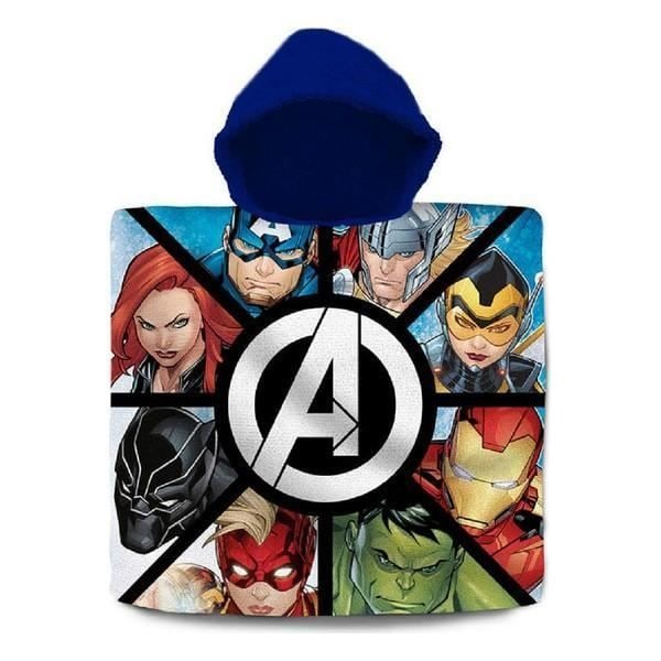 Ponchohandduk med huva The Avengers Cotton (60 x 120 cm) - - - The Avengers Svart