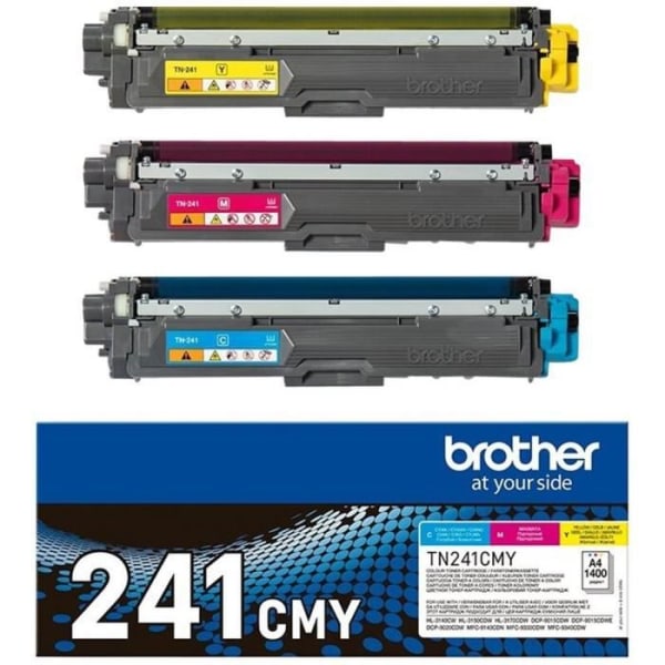 Pack toner TN241CMY-BROTHER-Cyan, Magenta, Yellow-3x1400 p.-DCP-9015, DCP-9020, HL-3140, HL-3150, HL-3170, MFC-9140, MFC-9330 etc
