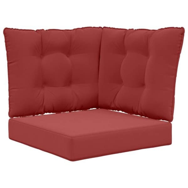 vidaXL Utomhussoffkudde 3 st Bordeaux Polyester, Modern skumkudde för utomhus 900804