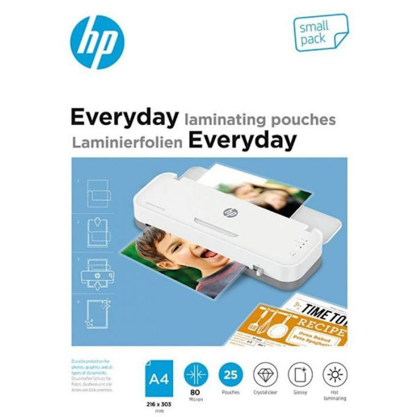 Plast för Hp laminator inkl. - 9153 - HP Laminierfolien Everyday A4 80 Micron 25x