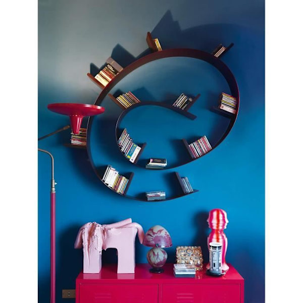 Kartell 800303 Bookworm - Bokhylla med 7 Bokstöd Röd