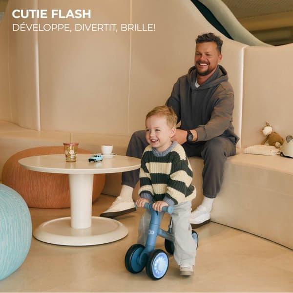 Trehjuling - KINDERKRAFT - CUTIE FLASH - 4 hjul - LED - blå Blå