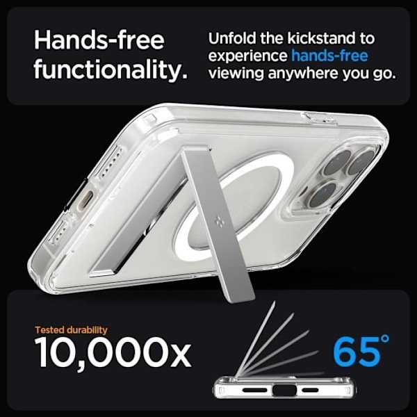 Spigen Magnetisk Fodral för iPhone 15 Pro Max Kickstand i Bakre PC och TPU Bumper Ultra Hybrid S MagFit - Transparent