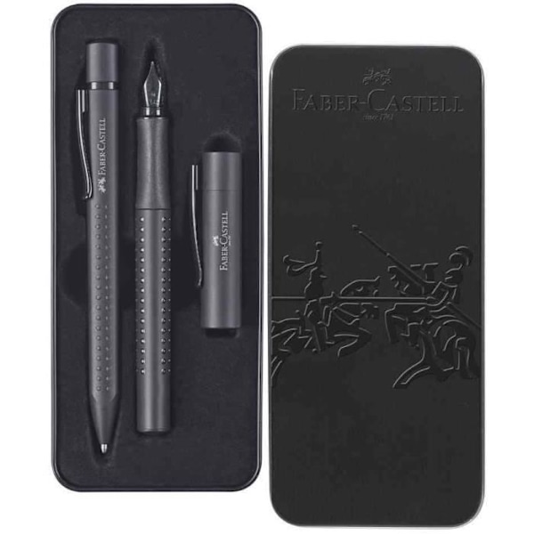 Pennsats - FABER-CASTELL - GRIP Edition - Svart - Medium spets - Ej påfyllningsbar Svart