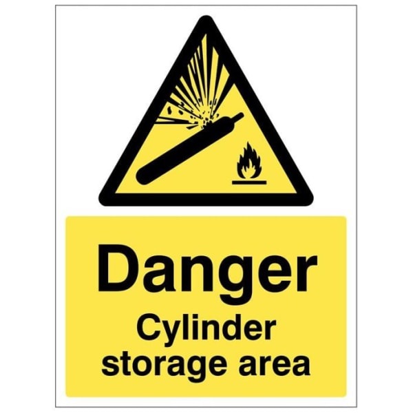 Caledonia skyltar - 24563E - Danger Cylinder förvaringsområde (självhäftande säkerhetsetikett)