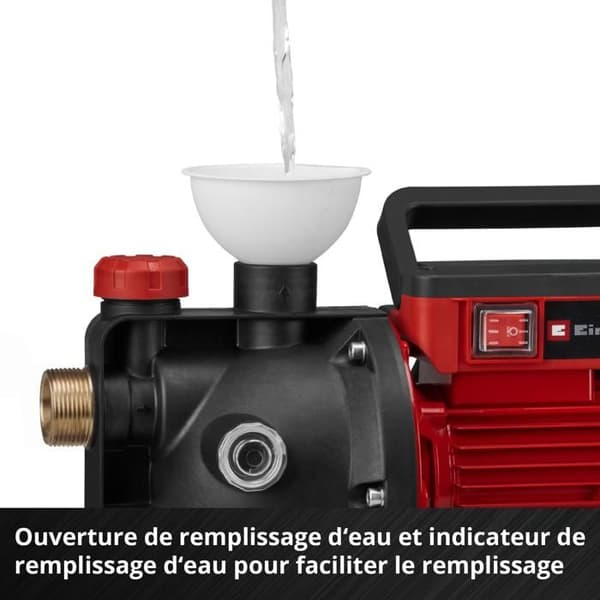 Einhell Vattenpump GC-GP 6050 ECO PLUS (600 W, max. flöde 5000 L/h) med universell adapter 33,3 mm Röd
