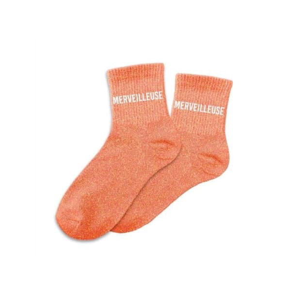 Glittriga strumpor för kvinnor Merveilleuse orange - One size 36-42 - 55% bomull