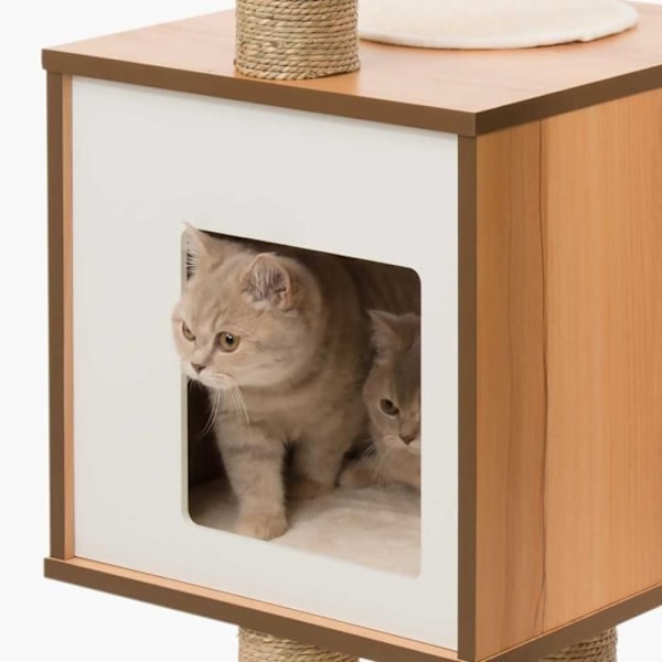 Vesper V Cat Tree - Hög valnötsbas - höjd: 120 cm Vit