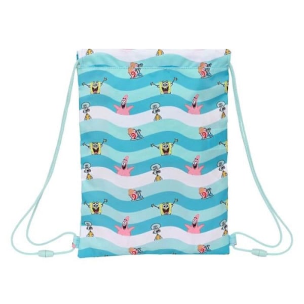 Ryggsäck - Spongebob - Håll dig positiv - Blåvit - 300D polyester - 26 x 34 x 1 cm Blå vit