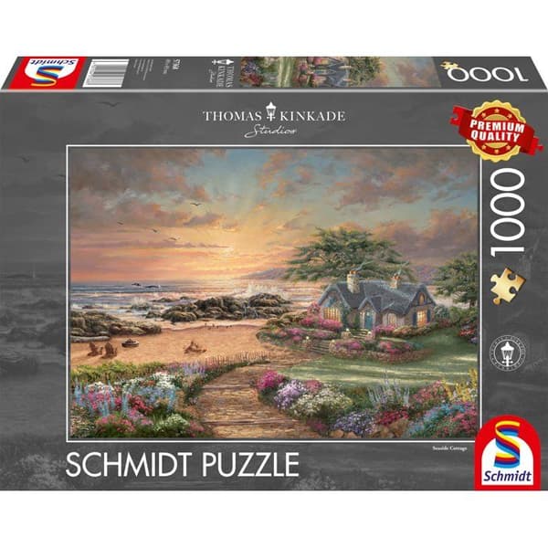 Pussel 1000 bitar - SCHMIDT SPIELE - Thomas Kinkade Studios - Havscottage - 1000 bitar Enfärgad