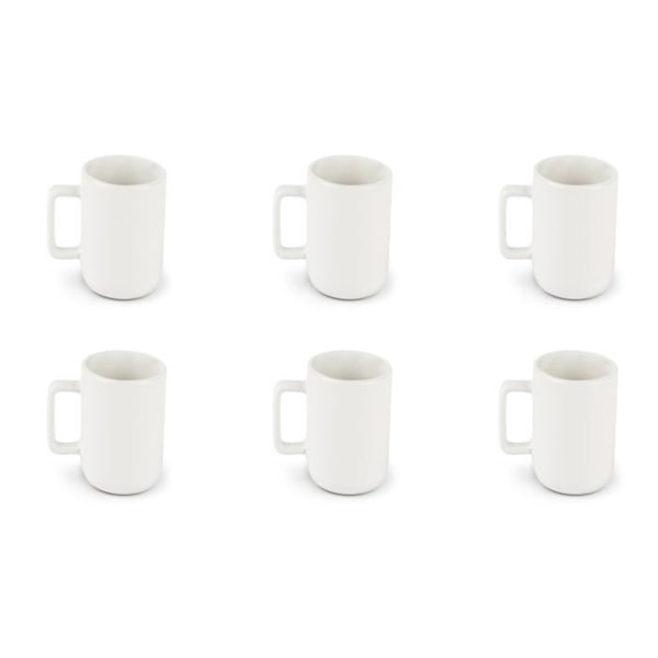 Mugg - kopp - mazagran Excelsa - 67998 - Nordisk Set med 6 vita kaffekoppar i keramik Stoneware, kapacitet 80 ml.