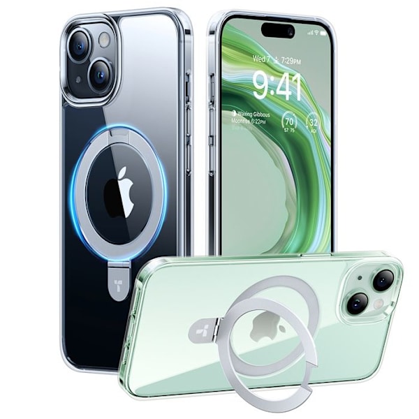 Kåpa för iPhone 15 - Torras Ostand-serien - Transparent transparent