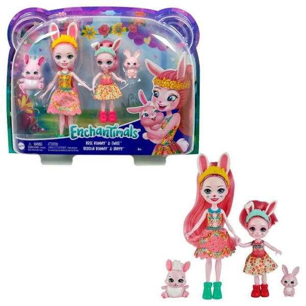 Enchantimals - Bree Bunny & Little Sister - Docka Flerfärgad