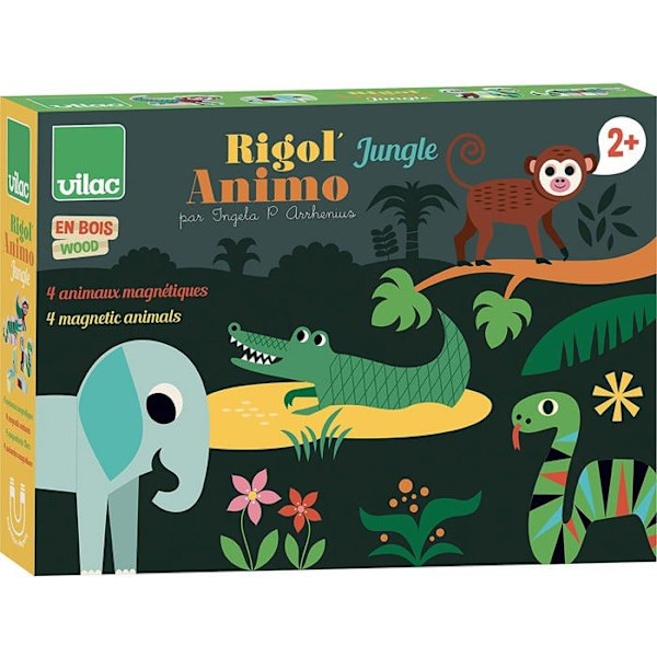 Rigol'Animo byggspel - VILAC - 4 trädjur - Flerfärgad djungel Flerfärgad
