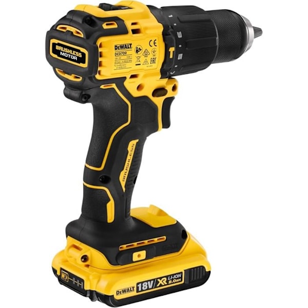 Dewalt DCD709D2T sladdlös slagborrskruvmejsel - 18V Li-Ion - 2 batterier - 13 mm chuck - 2 hastigheter