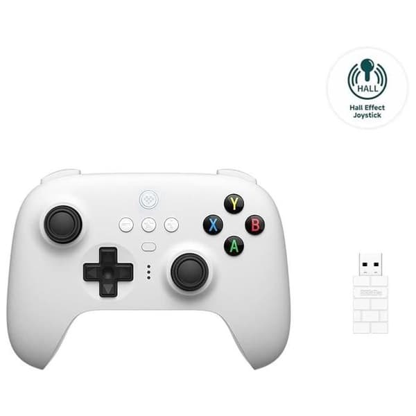 8BitDo Ultimate 2.4G Trådlös HALL EFFEKT - Vit Edition Vit