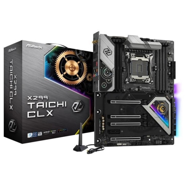 ASRock X299 Taichi CLX - ATX Socket 2066 Intel X299 Express moderkort - 8x DDR4 - SATA 6Gb/s + M.2 - USB 3.2 2x2 - 4x PCI-Express