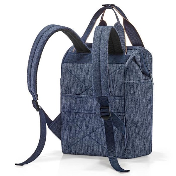 Ryggsäck - REISENTHEL - Allrounder R - 39 cm - Mörkblå herringbone - Minimalistisk Hårrygg mörkblå