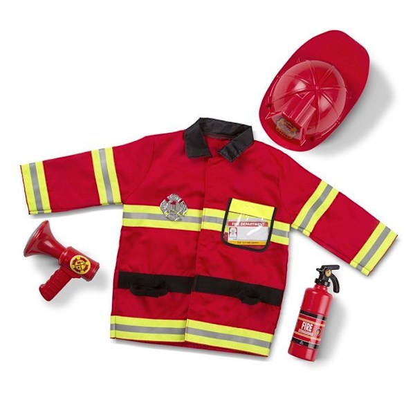MELISSA & DOUG Brandchefsdräkt - Pojke och flicka - Från 3 år Röd, gul och svart