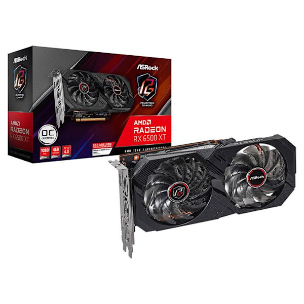 Asrock Phantom Gaming RX 6500 XT 4GB OC AMD Radeon RX 6500 XT GDDR6