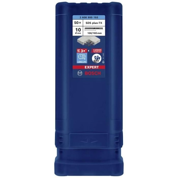 Hammarborr - Bosch - EXPERT SDS plus-7X - 50 stycken - 10,00 mm - Total längd 165 mm