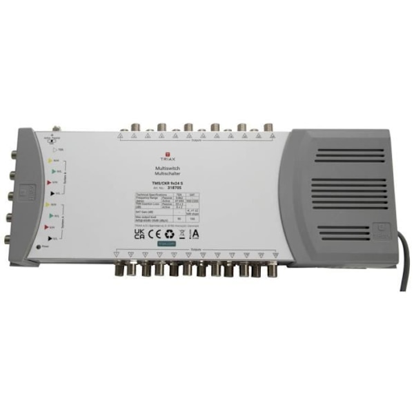 Triax TMS-CKR 9x24 S SAT multipla switch Ingångar (multi switch): 9 (8 markbunden SAT-1) Antal abonnenter: 24
