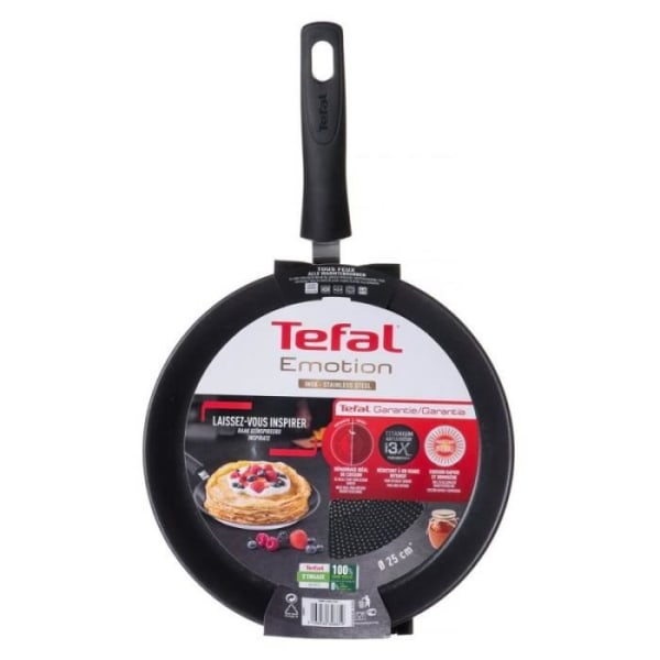 Tefal Emotion E30038 pannkakspanna 25 cm Svart, Grå - E3003804