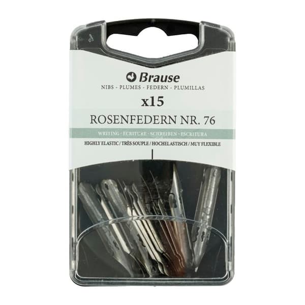 Skrivspetsar - BRAUSE - Rosa - hård stål - 0,45 mm - 15-pack silver-