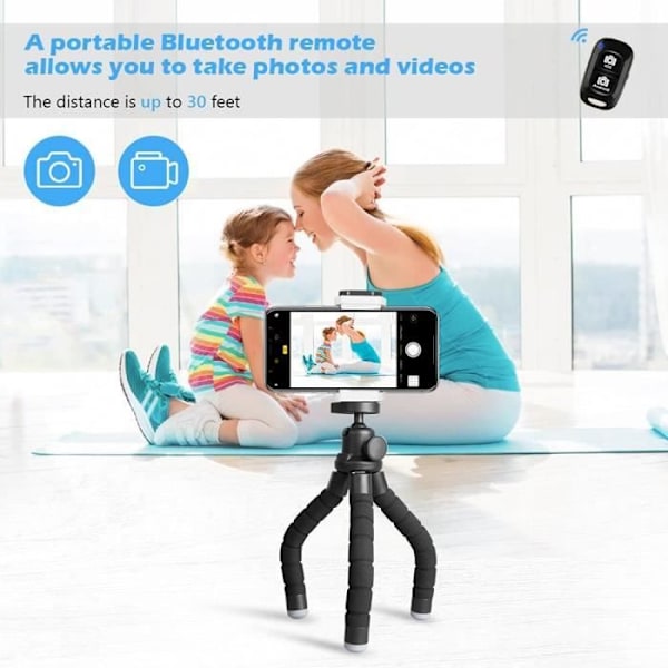 Telefonstativ - UBEESIZE - Bärbar Modell - Bluetooth-fjärrkontroll - Kompatibel med iPhone/Android - Lättvikt