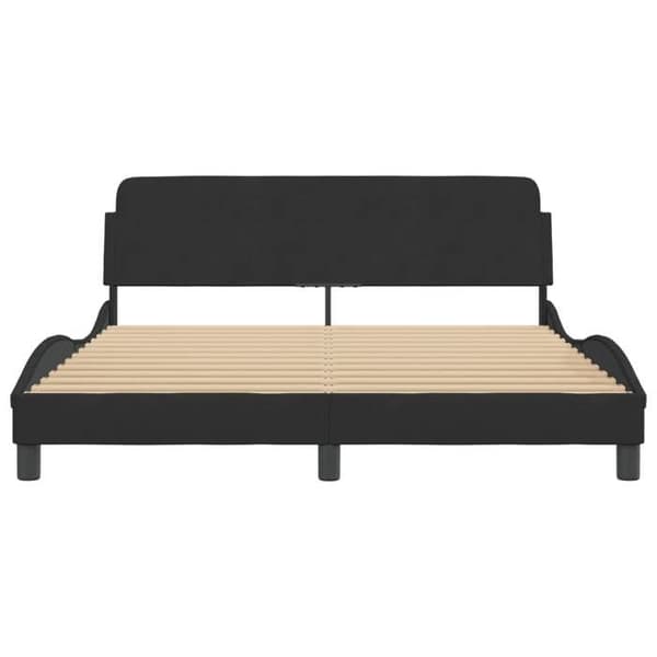 vidaXL Sängram Dover svart 160x200 cm sammet 373214