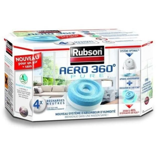 Fuktabsorberande påfyllning Aero 360 ° ren x4 - RUBSON