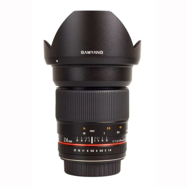 SAMYANG 24mm F1.4 ED AS IF UMC vidvinkelobjektiv för Canon EF - Hög optisk kvalitet Svart