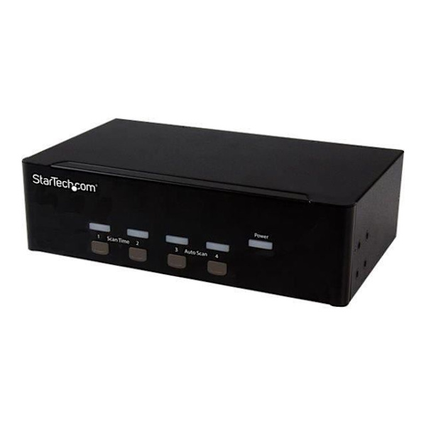 STARTECH 4-portars dubbel VGA USB KVM-switch med 2-portars USB 2.0-hubb - 4 dator(ar) - 1 lokal(a) användare(r)