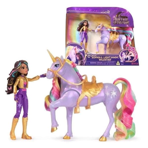 SPIN MASTER SOPHIA OCH WILDSTAR MAGIC LIGHT Unicorn Academy Regnbåge