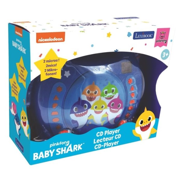 Karaoke CD-spelare för barn - LEXIBOOK - Baby Shark - 2 mikrofoner - LED spårdisplay