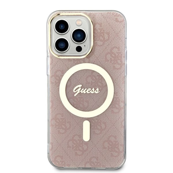 Coque för iPhone 15 Pro Max - Guess IML 4G MagSafe (GUHMP15XH4STP) - Rosa