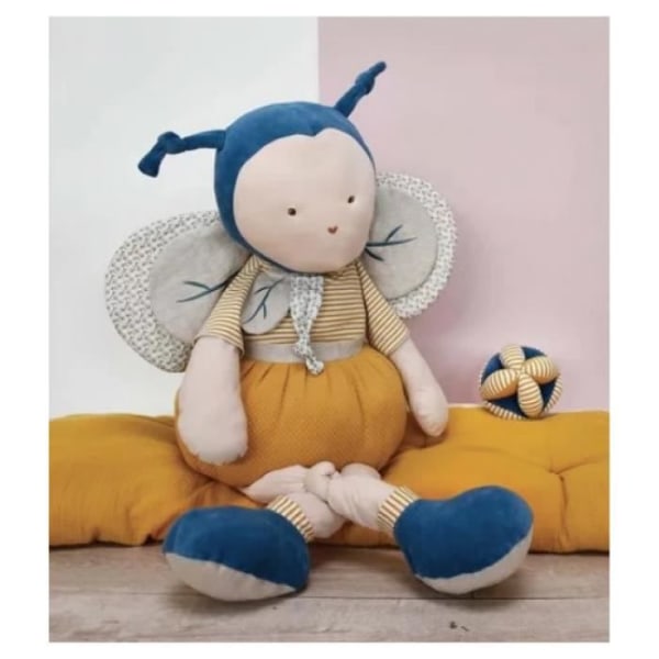 Jätte plyschleksak - DOUDOU ET COMPAGNIE - Pollen det ekologiska biet - 90 cm - Gyllene gul guldgul